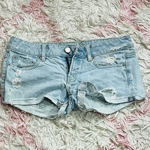 American eagle destroyed denim booty short shorts